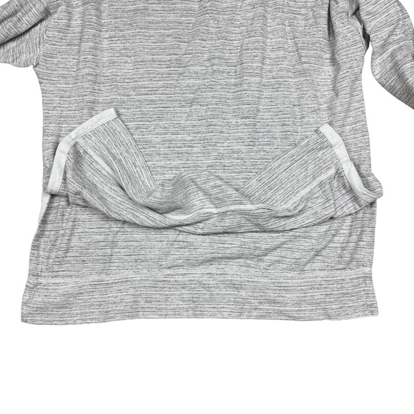 Aerie Ribbed Sweater Women’s Large Pullover White Black Gray‎ Oversize Split Hem - Picture 6 of 10